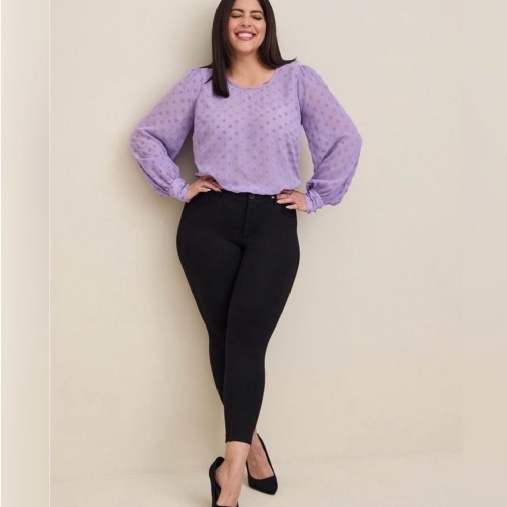 Lavender Polka Dot Blouse - Picture 2 of 7